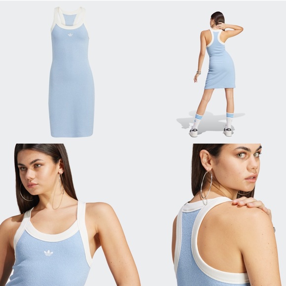 Adidas Light Blue Terrycloth Racerback Dress - Picture 1 of 6